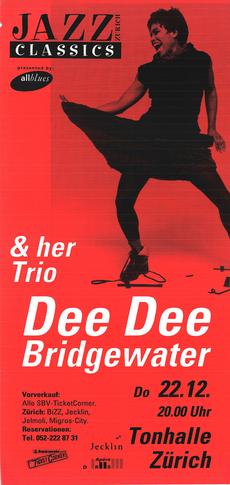 Dee Dee Bridgewater & her Trio, 22.12.94, Tonhalle Zürich